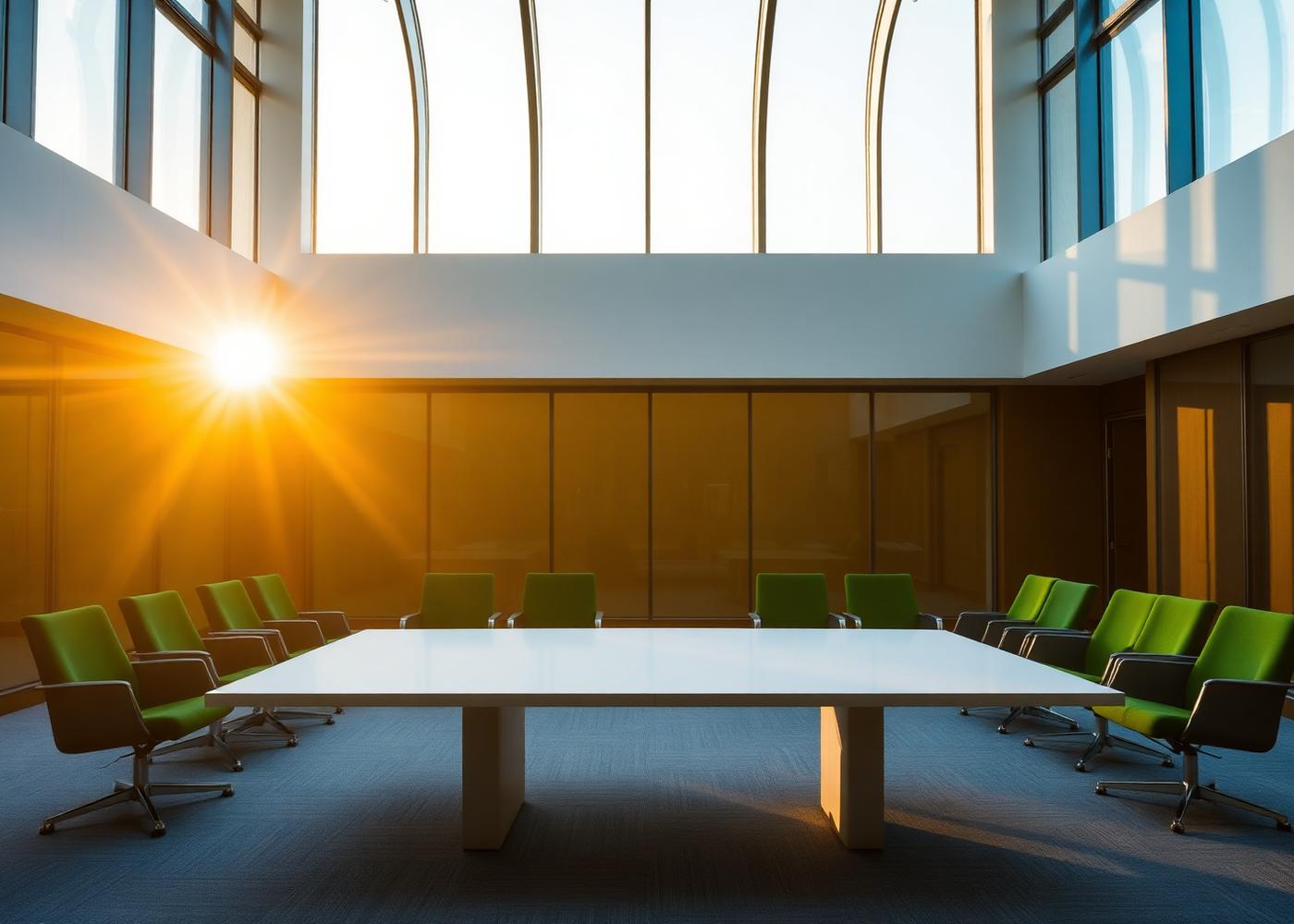Corporate video production scene with a professional executive or boardroom setting